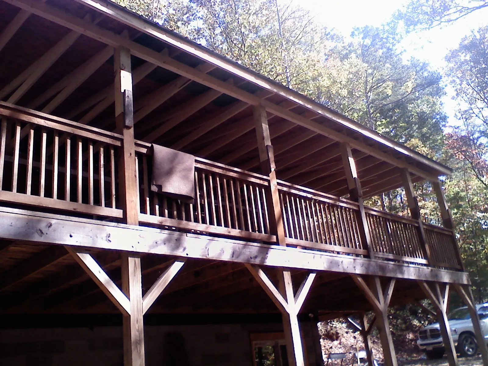 Timber framing under a new elevated porch and deck — Roof Leak Repair in Hurleyville by Roofing Brothers